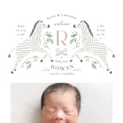 "Hearts and Stripes" - Birth Announcements in Seafoam by Griffinbell Paper Co. - Detail