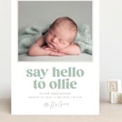 "Clarke" - Birth Announcements in Mint by Robert and Stella - Front