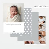 "simply ours" - Birth Announcements in Powder by Sara Hicks Malone - Back of Card Options