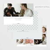 "Checked" - Birth Announcements in Sky by Lea Delaveris - Back of Card Options
