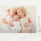 "Outnumbered" - Birth Announcements in Snow by Olivia Raufman - Front