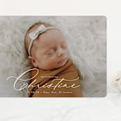 "Sweeping Name" - Birth Announcements in Cloud by Alethea and Ruth - Front