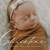 "Sweeping Name" - Birth Announcements in Cloud by Alethea and Ruth - Detail