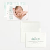 "Fresh Paint" - Birth Announcements in Aqua by Michelle Taylor - Assembled