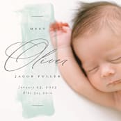 "Fresh Paint" - Birth Announcements in Aqua by Michelle Taylor - Detail