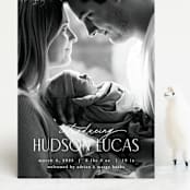 "Little Introduction" - Birth Announcements in Stone by Pixel and Hank - Front