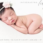 "Nickname Intro" - Birth Announcements in Raven by Olivia Raufman - Detail