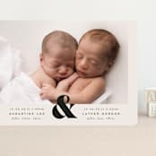 "Ampersand Duo" - Birth Announcements in Ivory by Alethea and Ruth - Front