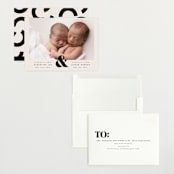 "Ampersand Duo" - Birth Announcements in Ivory by Alethea and Ruth - Assembled