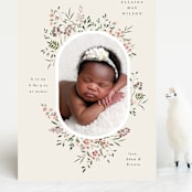 "Wildflower" - Birth Announcements in Eggshell by Itsy Belle Studio - Front