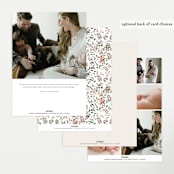 "Wildflower" - Birth Announcements in Eggshell by Itsy Belle Studio - Back of Card Options