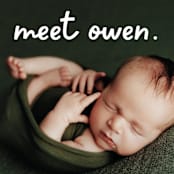 "Meet Cute" - Birth Announcements in Snow by Lauren Chism - Detail