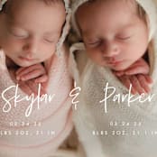"Twin Names" - Birth Announcements in Bubblegum by Vera Lim - Detail