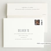 "Distinguished" - Birth Announcements in Graphite by Sara Hicks Malone - FREE Recipient Addressing