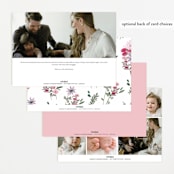 "Blossom Baby" - Birth Announcements in Rose by Morgan Ramberg - Back of Card Options