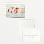 "Stripe Bottom" - Birth Announcements in Cotton by Carolyn MacLaren - Assembled