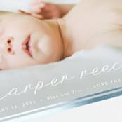 "Stripe Bottom" - Birth Announcements in Cotton by Carolyn MacLaren - Detail