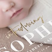 "gilded introduction" - Birth Announcements in Milk by Susan Asbill - Detail