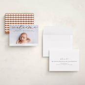 "Welcome Ribbon" - Birth Announcements in Charcoal by Erica Krystek - Assembled