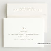 "Over the Moon" - Birth Announcements in Fawn by AK Graphics - FREE Recipient Addressing