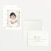 "Garden Fox" - Birth Announcements in Peach by Hannah Williams - Assembled