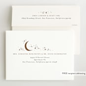 "Galaxy" - Birth Announcements in Mocha by Alethea and Ruth - FREE Recipient Addressing