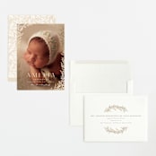 "Botanica Frame" - Birth Announcements in Vanilla by Laura Hankins - Assembled
