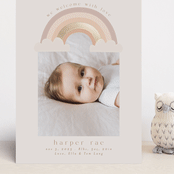 "Rainbow Sky" - Birth Announcements in Blush by Angela Thompson - Front