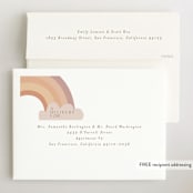 "Rainbow Sky" - Birth Announcements in Blush by Angela Thompson - FREE Recipient Addressing