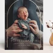 "Classic Arch" - Birth Announcements in Linen by Erica Krystek - Front