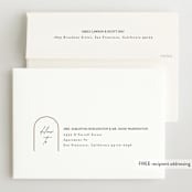 "Classic Arch" - Birth Announcements in Linen by Erica Krystek - FREE Recipient Addressing