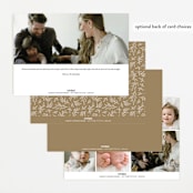 "Delicate Foliage" - Birth Announcements in Onyx by Brandy Folse - Back of Card Options