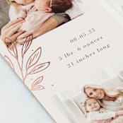 "Modern Botanica" - Birth Announcements in Rose by Oma N. Ramkhelawan - Detail