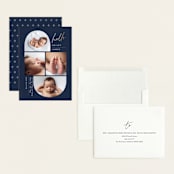 "So Current" - Birth Announcements in Navy by Carolyn MacLaren - Assembled