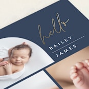 "So Current" - Birth Announcements in Navy by Carolyn MacLaren - Detail