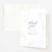 "Timeless" - Baby Shower Thank You Cards in Blush by Nicoletta Savod - Front