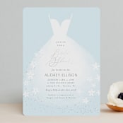 "Wedding Dress" - Bridal Shower Invitations in Cinderella Blue by Itsy Belle Studio - Front