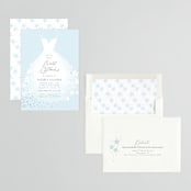 "Wedding Dress" - Bridal Shower Invitations in Cinderella Blue by Itsy Belle Studio - Assembled