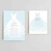 "Wedding Dress" - Bridal Shower Invitations in Cinderella Blue by Itsy Belle Studio - Matching Enclosure Card