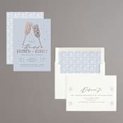 "Bubbly Brunch" - Bridal Shower Invitations in Sea by Michelle Taylor - Assembled