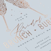 "Bubbly Brunch" - Bridal Shower Invitations in Sea by Michelle Taylor - Close-Up