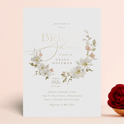 "Serene" - Bridal Shower Invitations in Champagne by Everett Paper Goods - Front