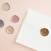 "Serene" - Bridal Shower Invitations in Champagne by Everett Paper Goods - Wax Seals