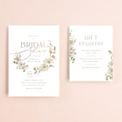 "Serene" - Bridal Shower Invitations in Champagne by Everett Paper Goods - Matching Enclosure Card