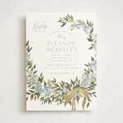 "Ribbon Wreath" - Bridal Shower Invitations in Bluebell by Leah Bisch - Front