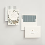 "Ribbon Wreath" - Bridal Shower Invitations in Bluebell by Leah Bisch - Assembled