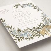 "Ribbon Wreath" - Bridal Shower Invitations in Bluebell by Leah Bisch - Detail