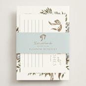 "Ribbon Wreath" - Bridal Shower Invitations in Bluebell by Leah Bisch - Assembled with Belly Band