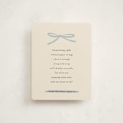 "Baby Bow" - Baby Shower Insert Cards in Denim by Ani Somi - Front