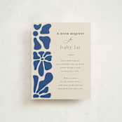 "Modern Bloom" - Baby Shower Insert Cards in Cobalt by Joyce Pinheiro - Front